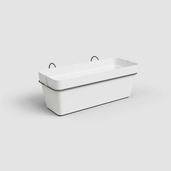 ARTEVASI - Kit balcon Jardiniere capri re 50cm v2 blanc 50,2 x 28,5 x h20 cm - 1,45l - 3