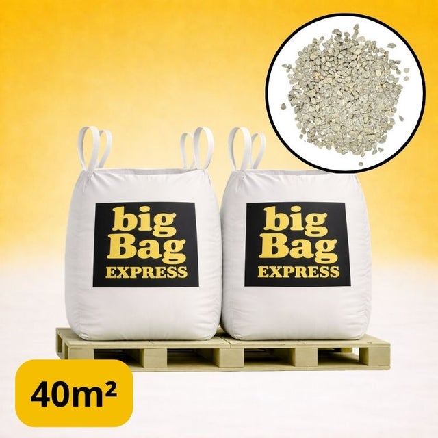 PACK 2 X BIG BAG de +/- 1,5T ≃ 40M² Gravillon “Grain de Riz” Beige Ø 4/6 mm - Livraison PREMIUM