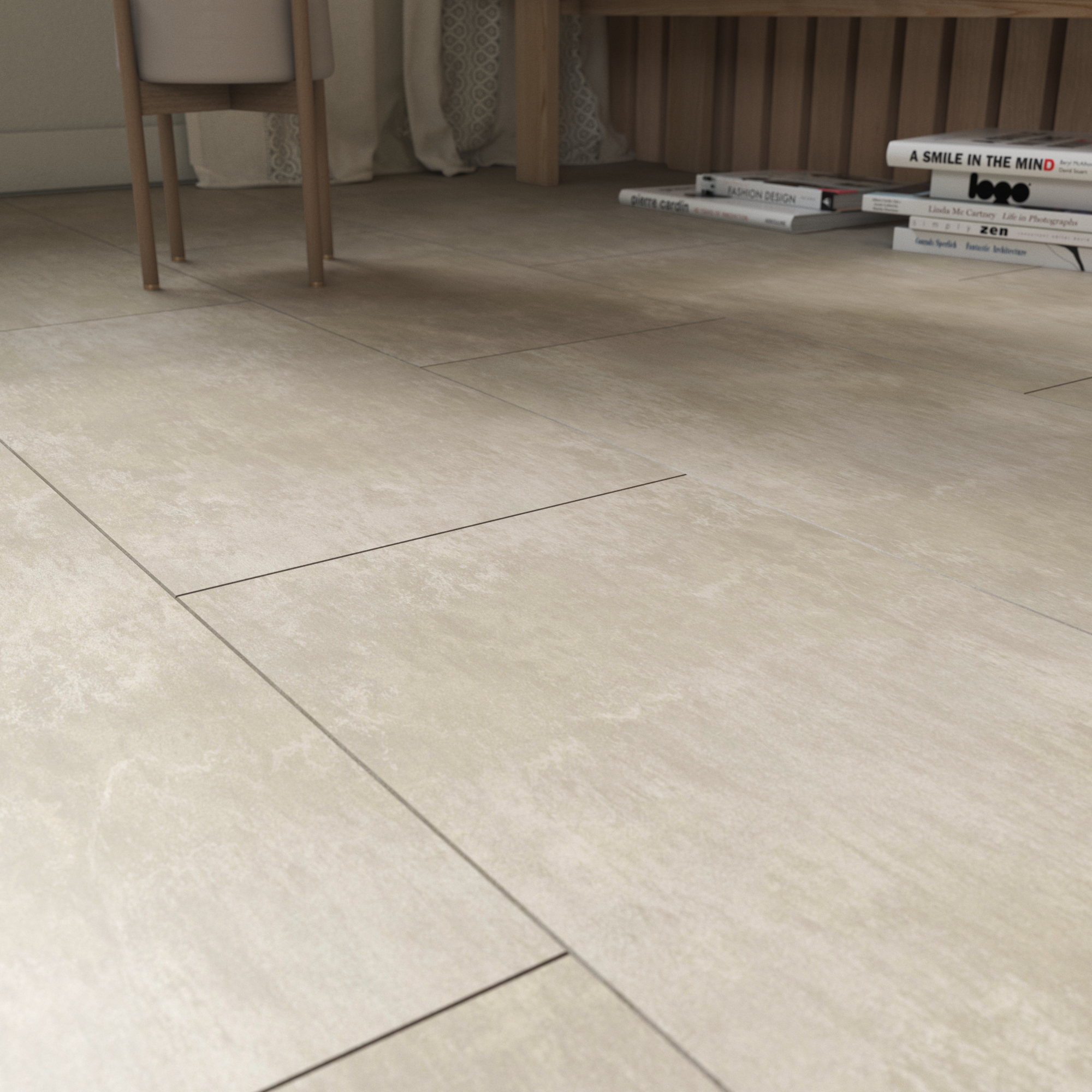 ARTENS - Dalles PVC à clipser Intenso Extrem' avec sous-couche intégrée - Effet béton beige - Epaisseur 5,5 mm - 1,49 m²/ 8 dalles - SIBAI - 5