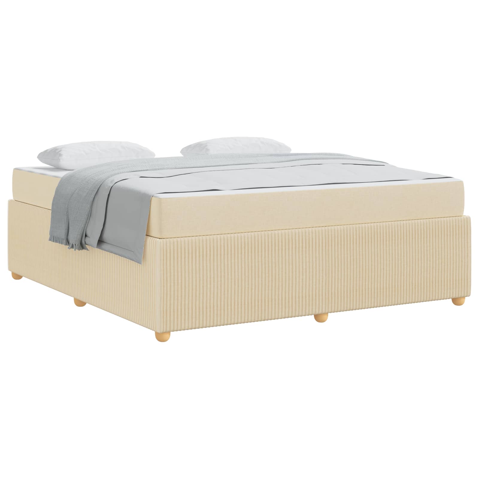 Cadre de lit crème en tissu, pour la chambre, 180 × 200 cm - 2