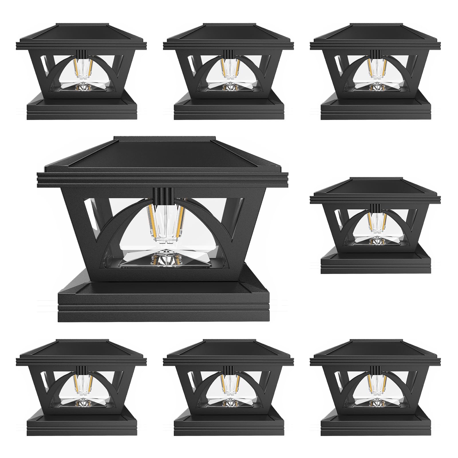 Luci Solari Da Recinzione ENSLI – Confezione Da 8 Con 2 Modalità Di Colore (Bianco Caldo/Freddo) – Impermeabili IP65, Facili Da Montare Su Pali 4x4, 5x5