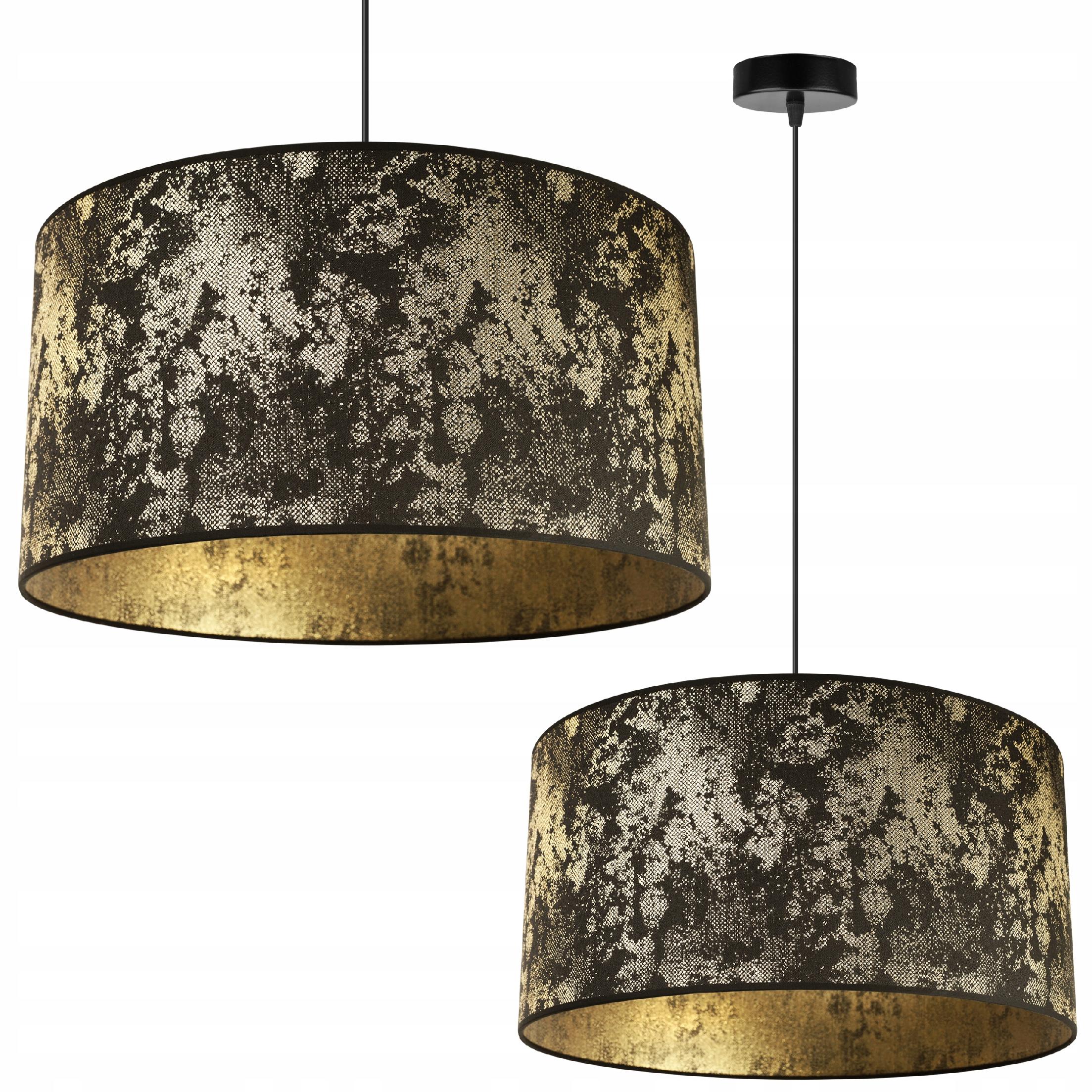 Lampa sufitowa wisząca stylish Werona 1xE27 klosz owalny wzorzysty złoty/czarny Light Home LH