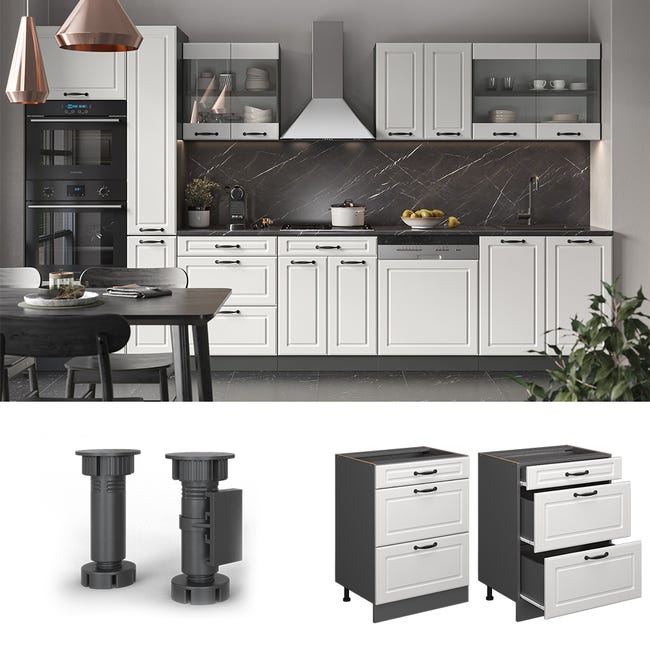 Vicco Meuble de cuisine haut vitré R-Line, Anthracite campagne, 40cm Vicco Meuble de cuisine haut vitré R-Line, Anthracite campagne, 40cm