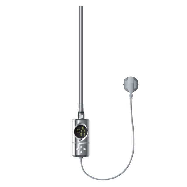 Résistance électrique chrome 600W thermostat avec écran LED mode minuterie