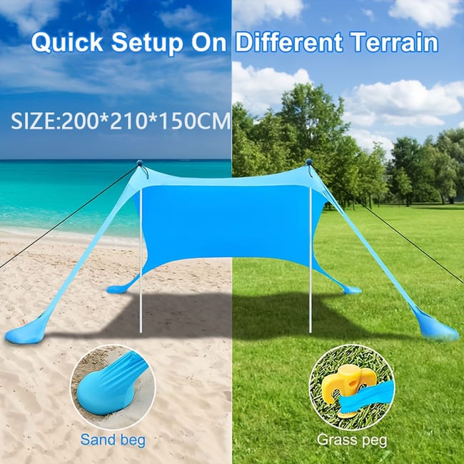 Pro.tec Tenda Pop-Up Da Spiaggia Per 2 Persone Tenda Parasole Con Finestra E Borsa Di Trasporto Ideale Per Mare Picnic Pesca Campeggio - Azzurro : Amazon.it: Sport E Tempo Libero