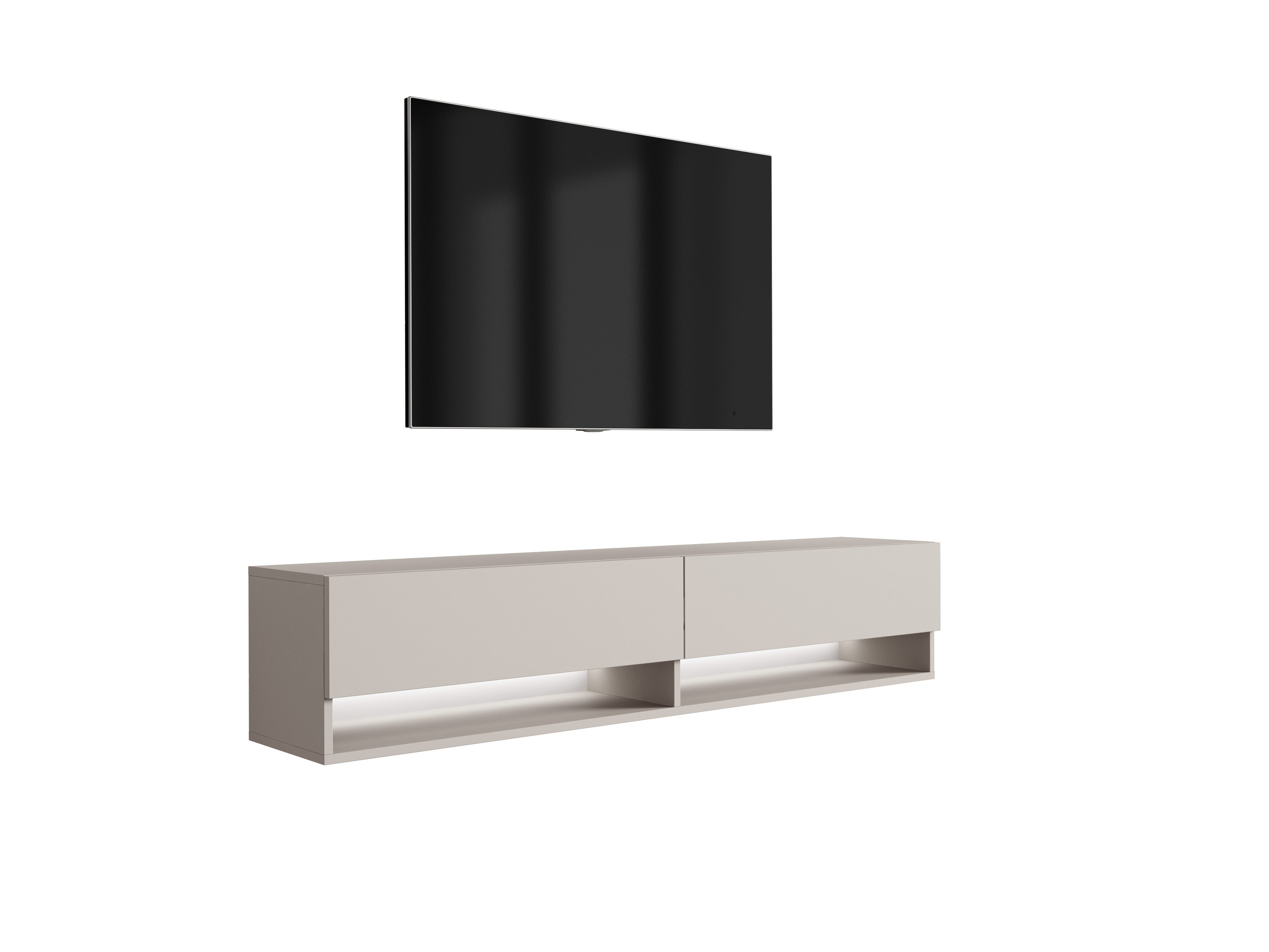 Szafka RTV : Kaszmir, LED biały, 170 × 32 × 34 cm