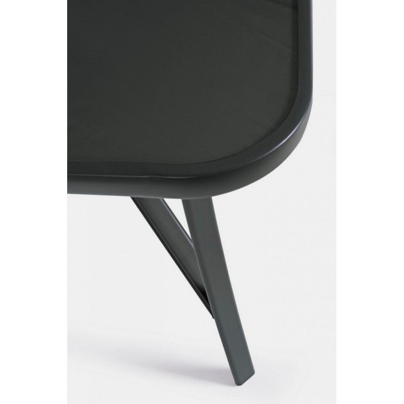 Table de jardin 150x90x70 cm an acier anthracite et plateau en verre - 5