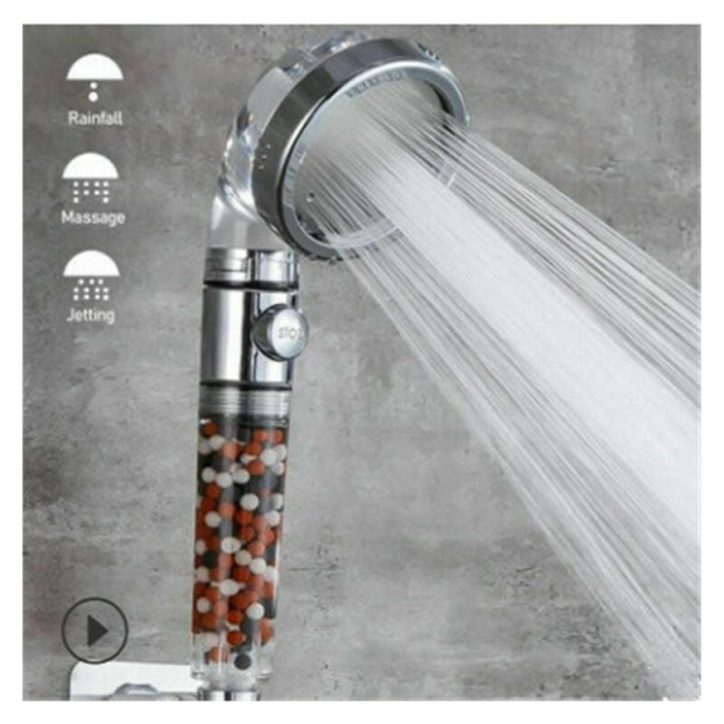 Cabezal de ducha con filtración, ducha de mano con ahorro de agua de alta presión, 3 modos, filtro de ducha de mano con ahorro de agua de alta presión - 2