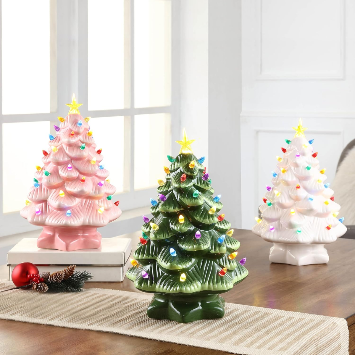 Sapin de Noël LED au design moderne 30 x 12 x 12 cm - Décoration intérieure/extérieure, cadeau de Noël - 7