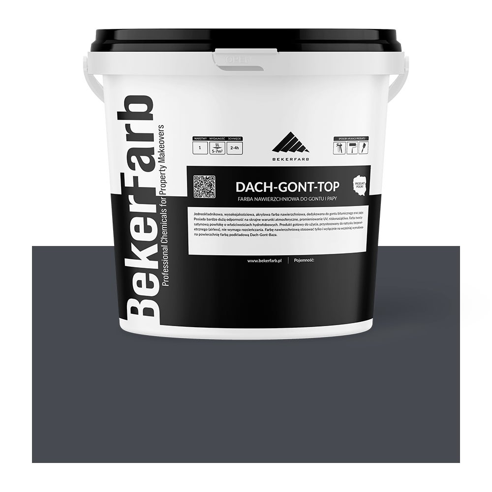 Nawierzchniowa Farba na Dach do Gontu i Papy - Stalowy 5L