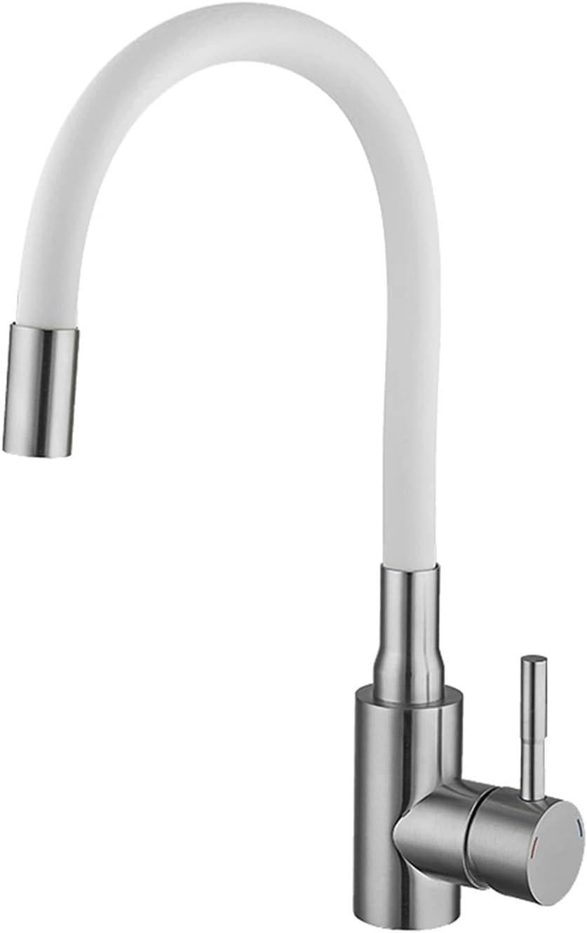 Elastyczna bateria kuchenna wysoką swobodnie obracaną wylewką mieszacz zlewu elastycznego mosiądzu bateria zlewozmywakowa jednouchwytowa ciepłej wody