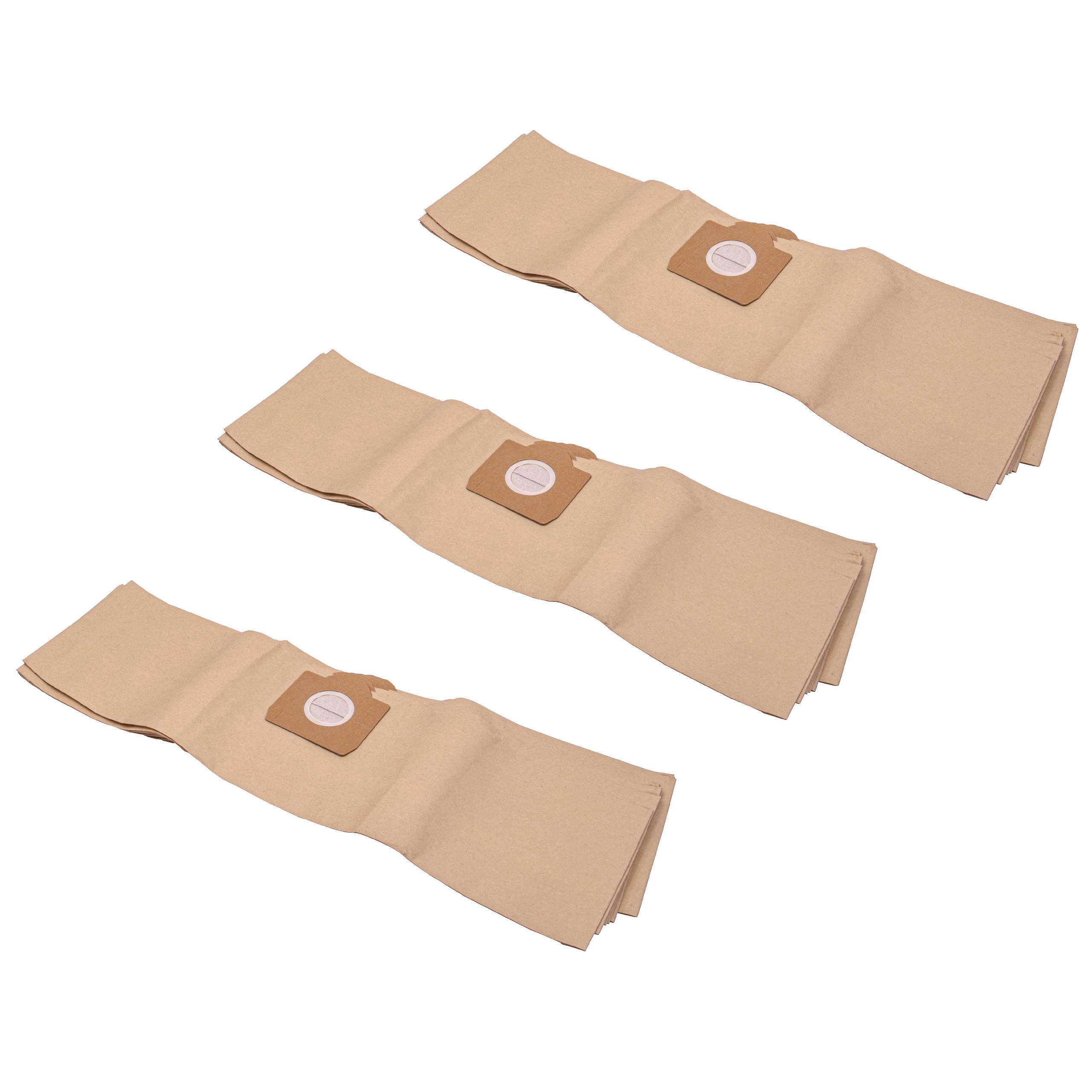 vhbw 30x Sacs compatible avec Kärcher A2604, A2600 - A2699, A2900 - A2999, A2554ME, A2654ME aspirateur - papier, 80cm x 22cm marron - 3