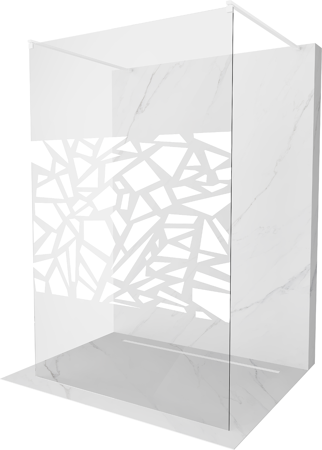 Mexen kioto mampara de ducha independiente 120 x 200 cm, diseño blanco 8 mm, blanca - 800-120-002-20-85