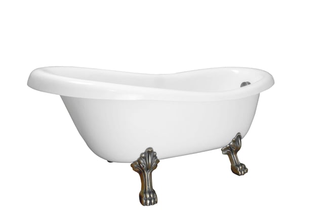 Wanna wolnostojąca EMP 169 cm ze stelażem, nogami i zestawem przelewowym w wykończeniu mosiądz antyczny