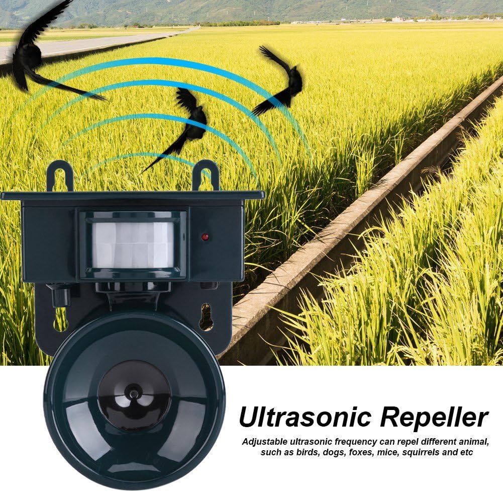 Répulsif pour Oiseaux, Répulsif Ultrasons Animal Répulsif Solaire pour Pigeons Oiseaux, Ultrasonic Bird PIR Détecteur de Mouvement - 3