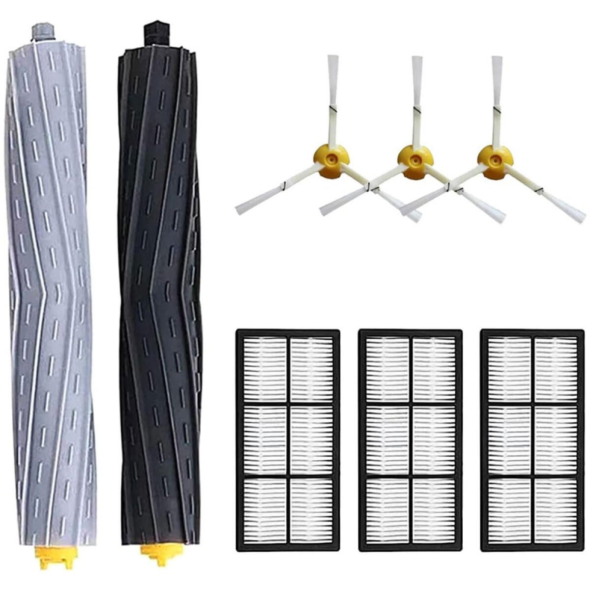 Lot De 3 Brosses Latérales IRobot Originales - Compatible Série 800/900 - Pièces De Rechange D'origine, Remplacement Facile Pour Roomba