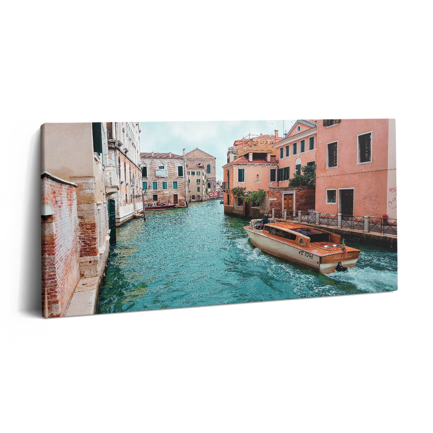 Tableau Déco Sur Verre - Impression Paysage Marin Avec Bateau - Format 120x60cm - Style Moderne