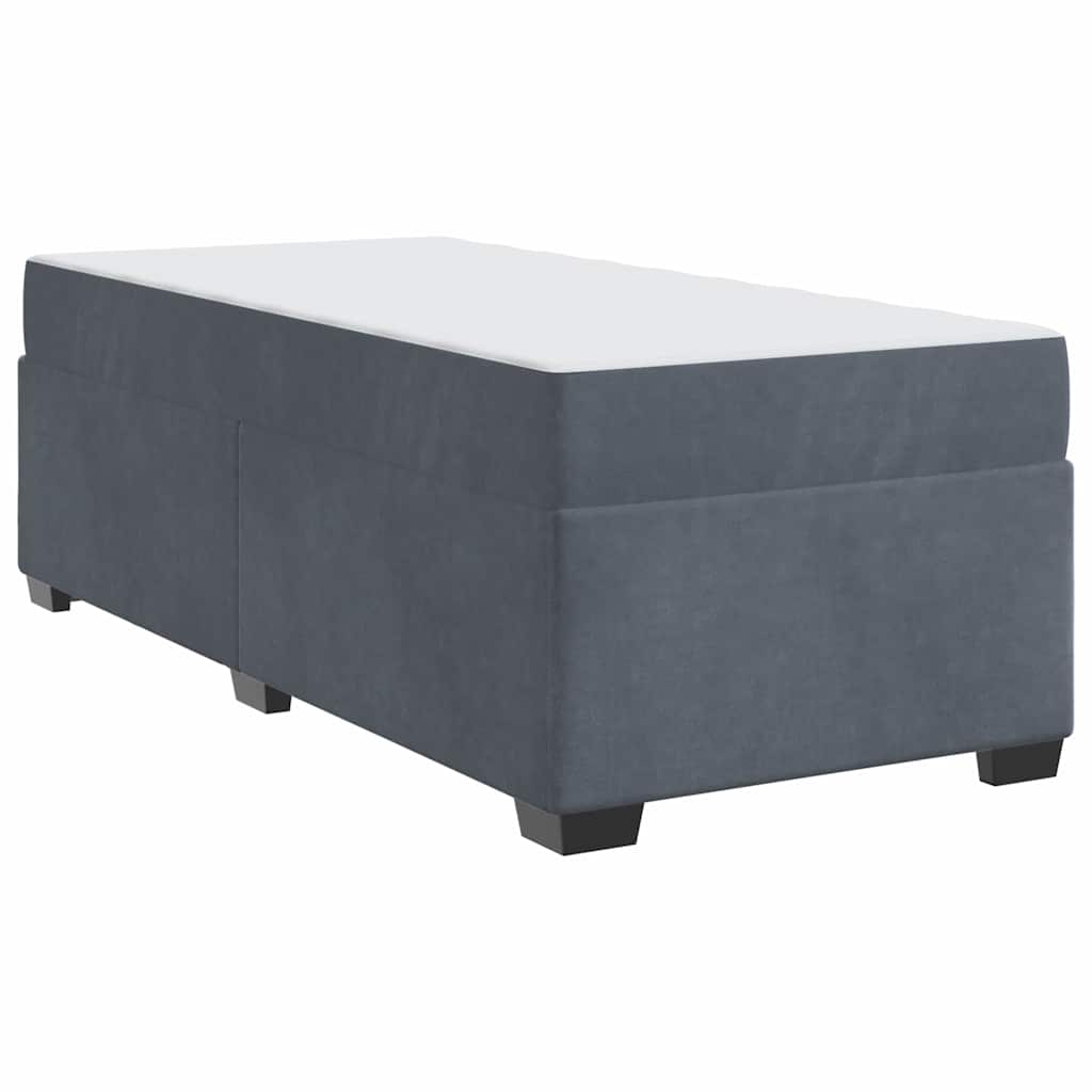 Cadre de lit avec matelas Gris foncé 90 x 200 cm Velours - 2