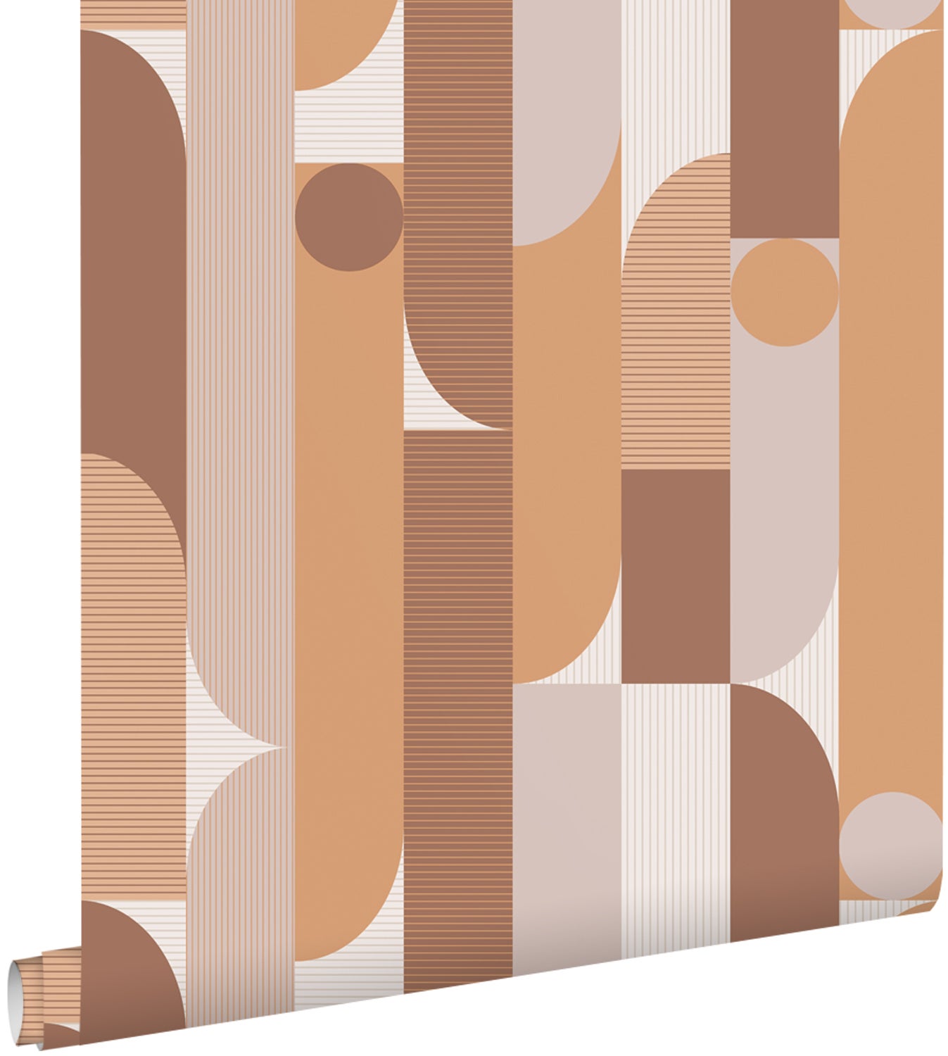 Tapeta figury geometryczne jasny brąz - 50 x 900 cm - ESTAHOME