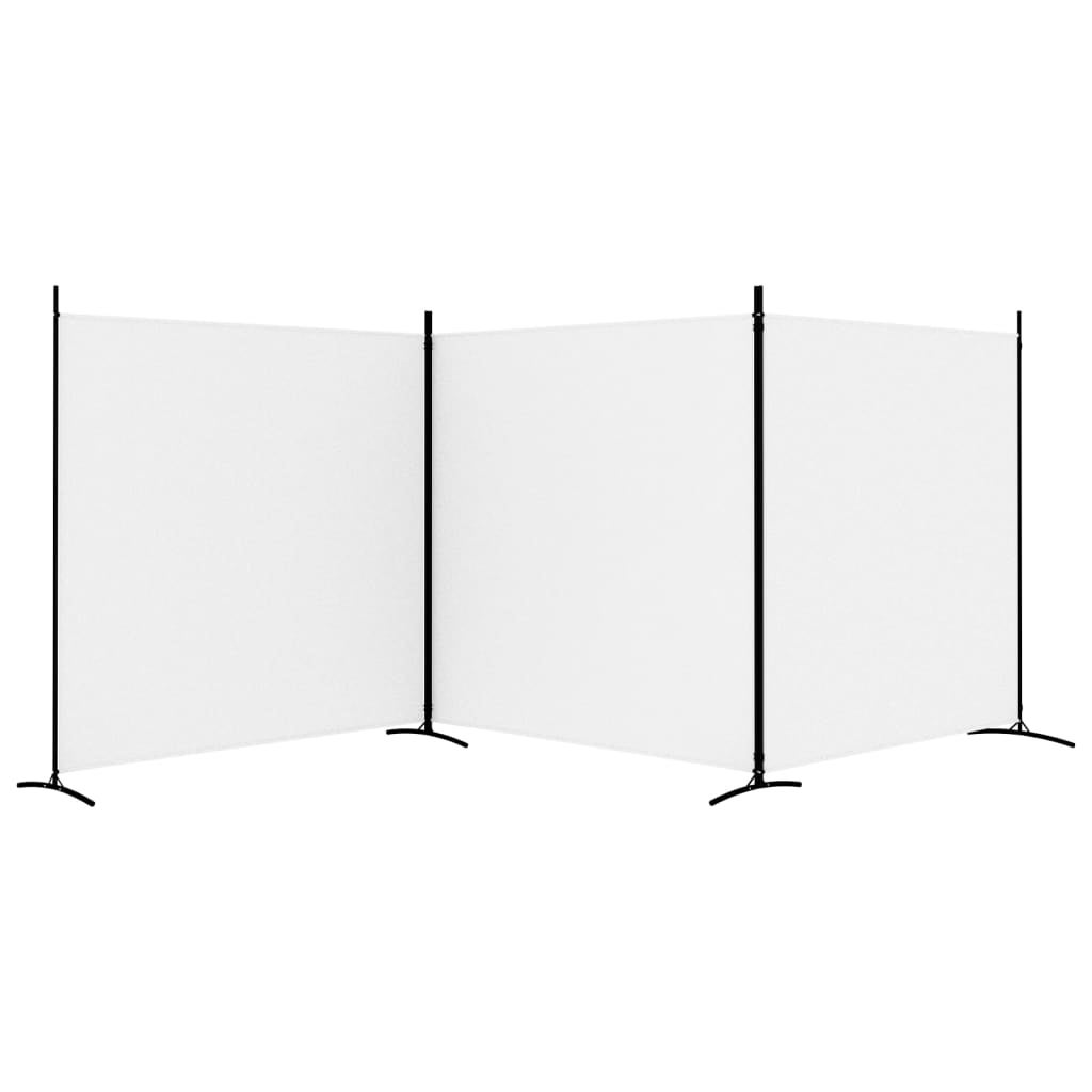 Cloison de séparation 3 panneaux Blanc 525x180 cm Tissu - 4