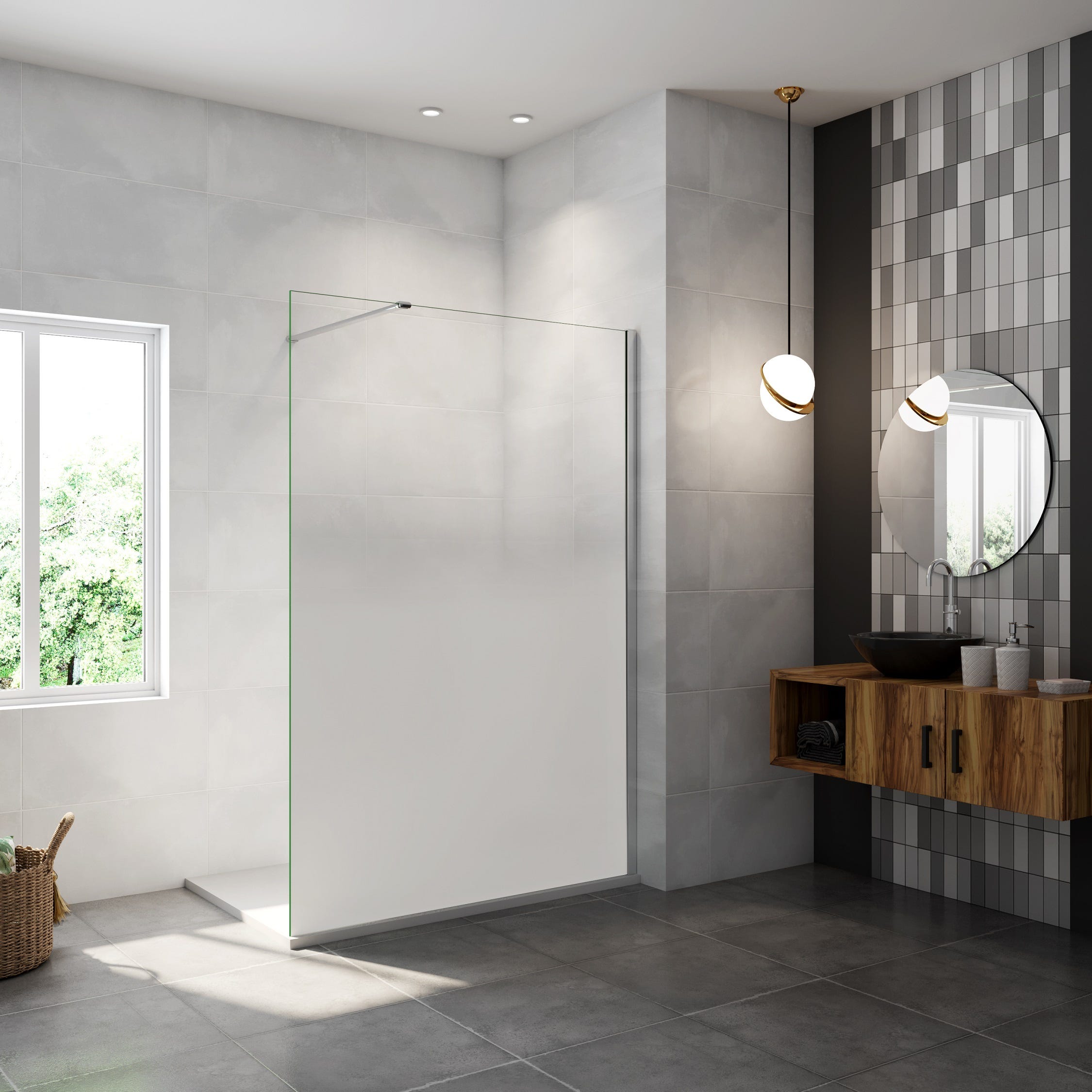 Paroi de douche fixe Kinedo Kinequartz Solo L 1,20 m H 2,00 m Paroi de douche fixe Kinedo Kinequartz Solo L 1,20 m H 2,00 m