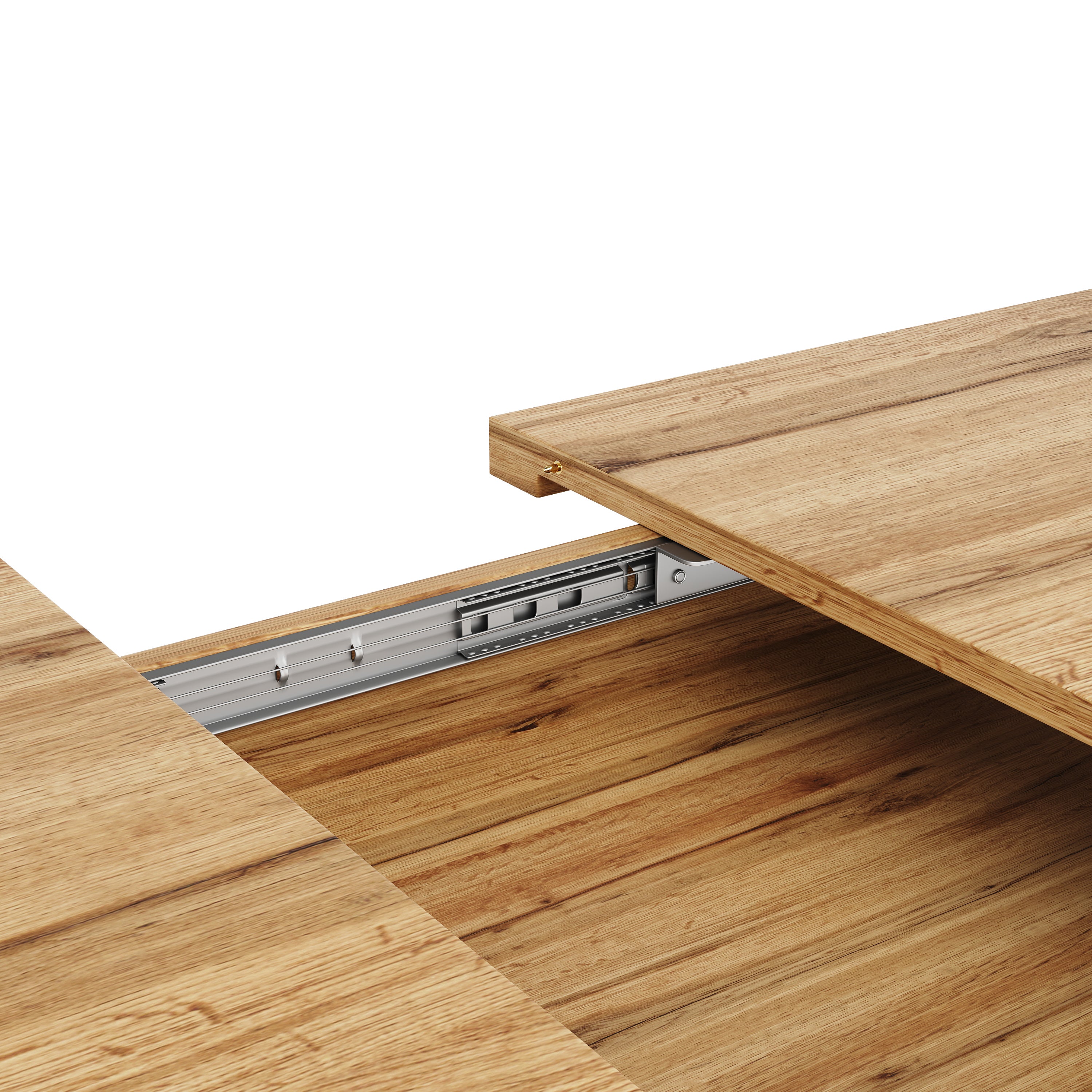 Tavolo da pranzo estensibile 120/160x75x75.5 cm - Per 6 persone - MDF + metallo - Naturale - 9