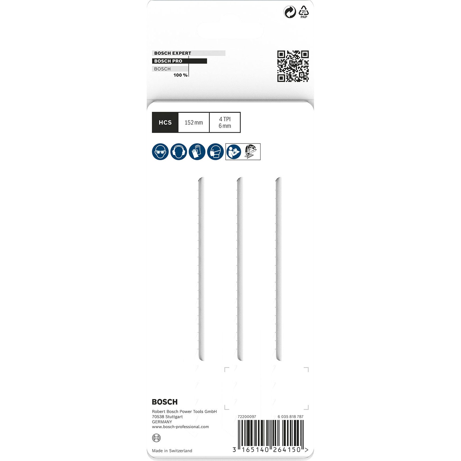 Bosch PRO Wood precise T344DP Brzeszczot do wyrzynarki 152 mm, 3 szt. - 2608633A32 - 3