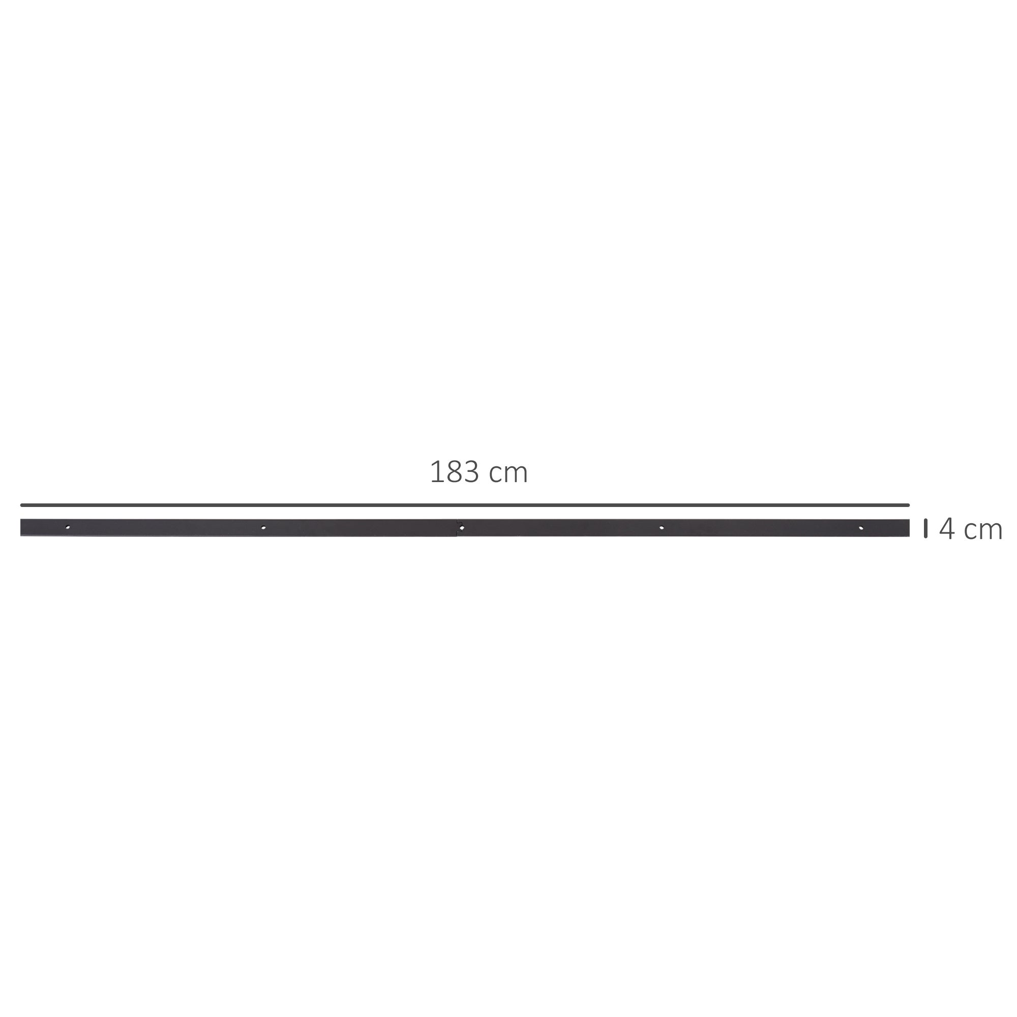 Kit de porte coulissante 183cm/6 pi,charge maximale 100 kg,comprenant le rail,2 crochets,2 butées de porte,2 butées de sol et 2 jeux de vis et boulons - 4