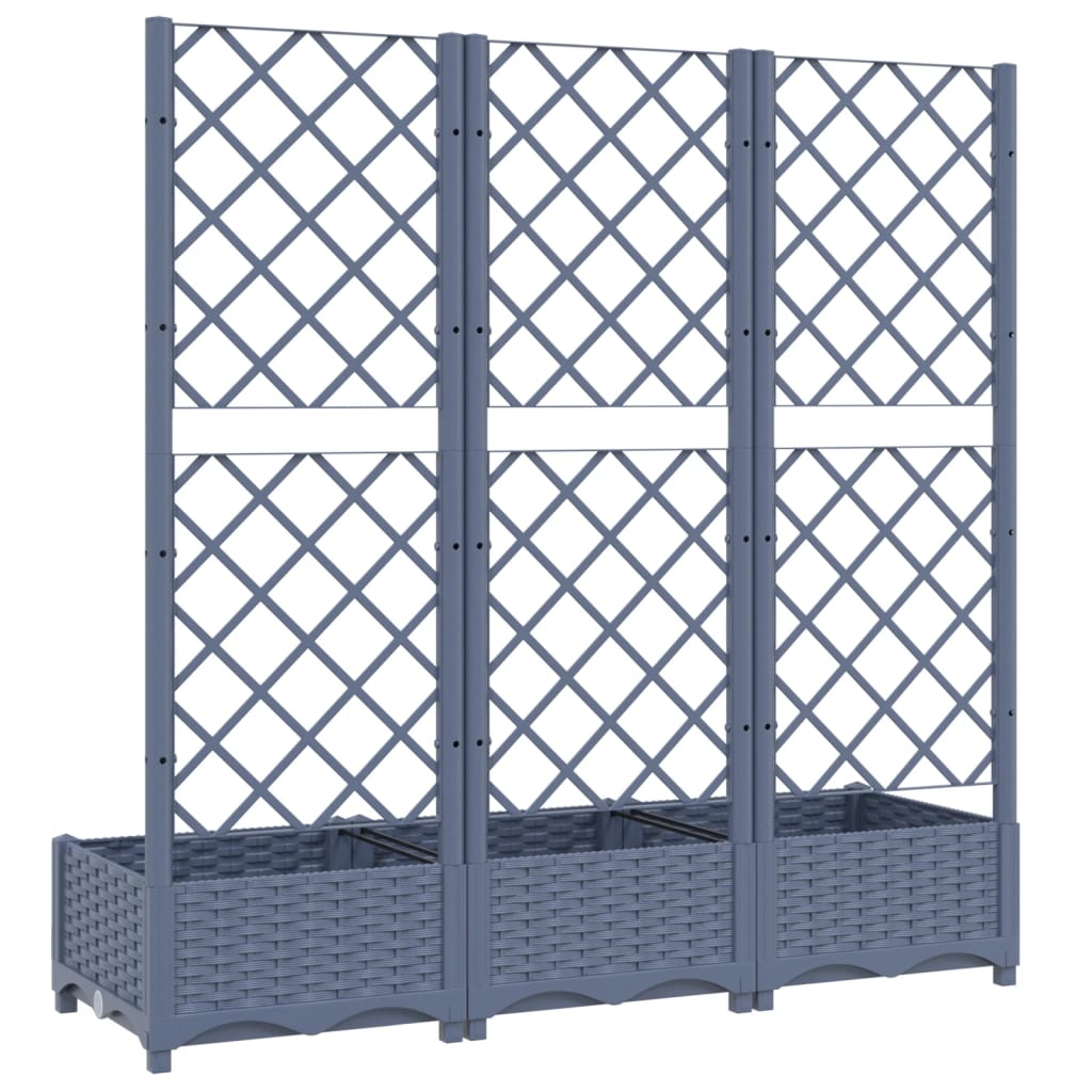 Maison Exclusive - Vaso/floreira jardim c/ treliça 120x40x121,5 cm PP cinzento azul - 6