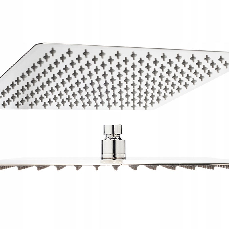 25CM CHROM SREBRNA DESZCZOWNICA DESZCZOWNIA KWADRATOWA CIENKA METALOWA 2mm 25x25 cm