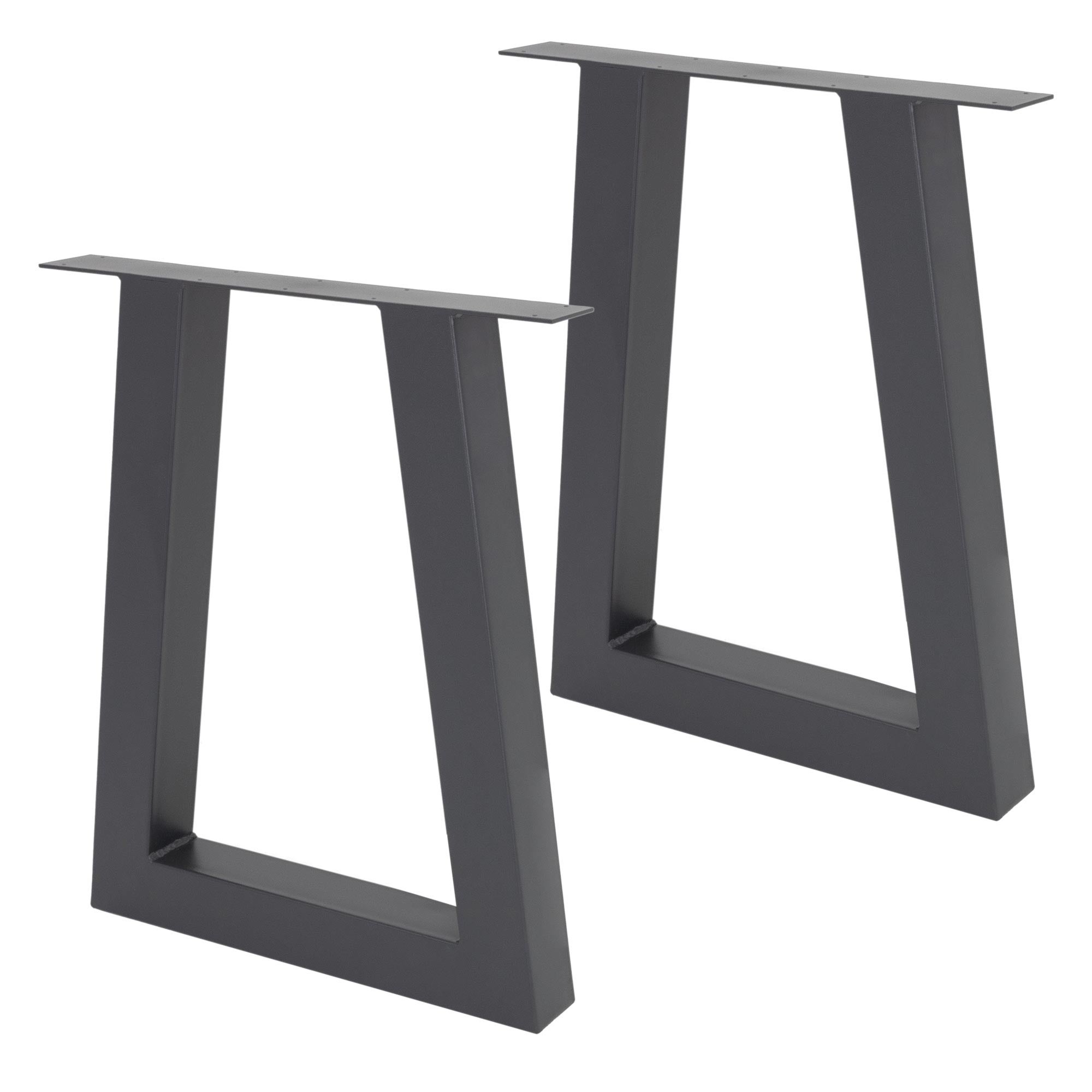 KADAX 2x Pieds de Table Bureau Loft en Métal ""x"" Noir Industriel 60x77 cm