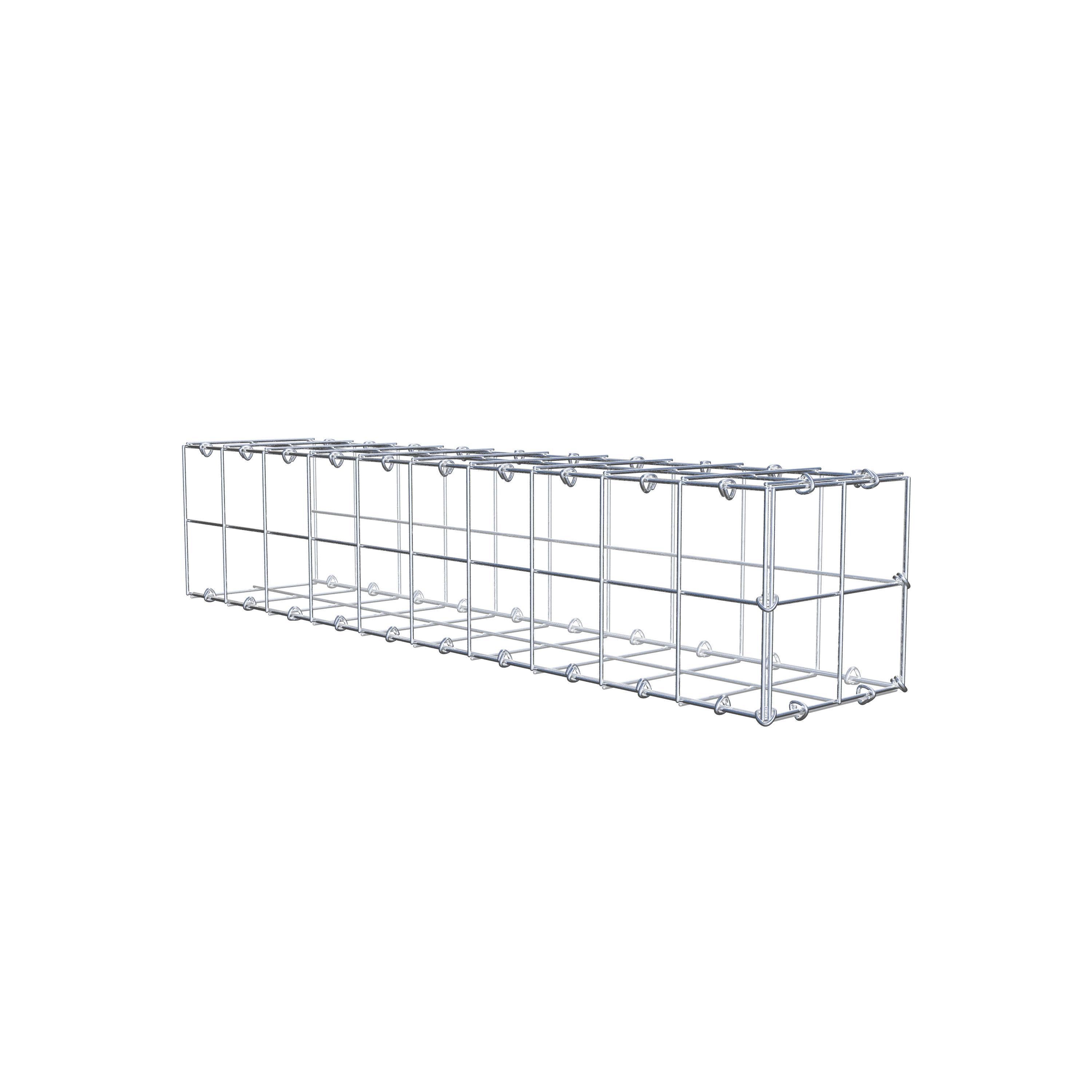 Gavión para alargar en acero galvanizado 100x20x20cm (LxAxP), malla 10 x 10cm, Anillo en C, sin rejilla frontal - 7