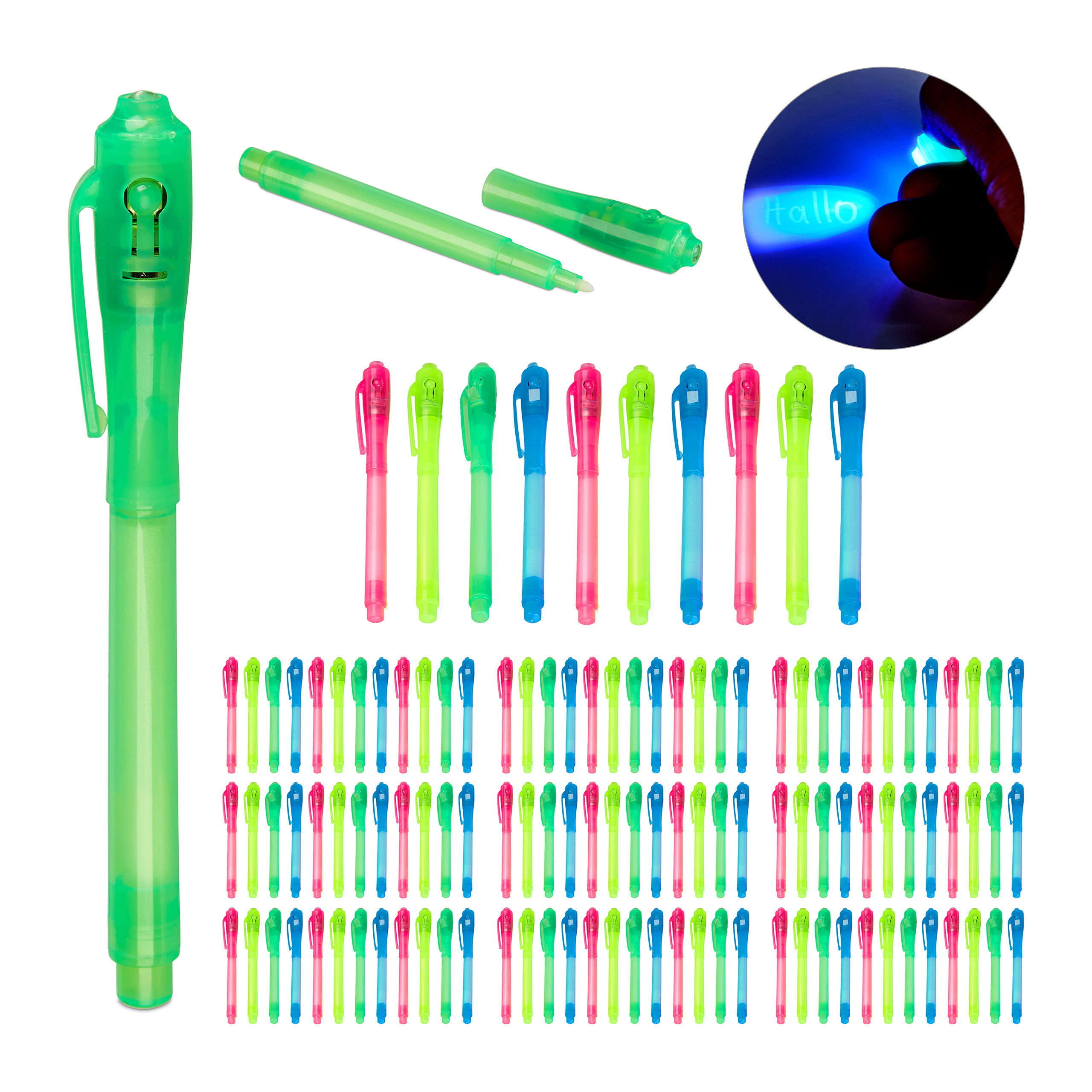 Kit Penne Inchiostro Invisibile SOBEAU - 16 Penne UV Con Luci Integrate + 20 Taccuini, Giochi Per Bambini