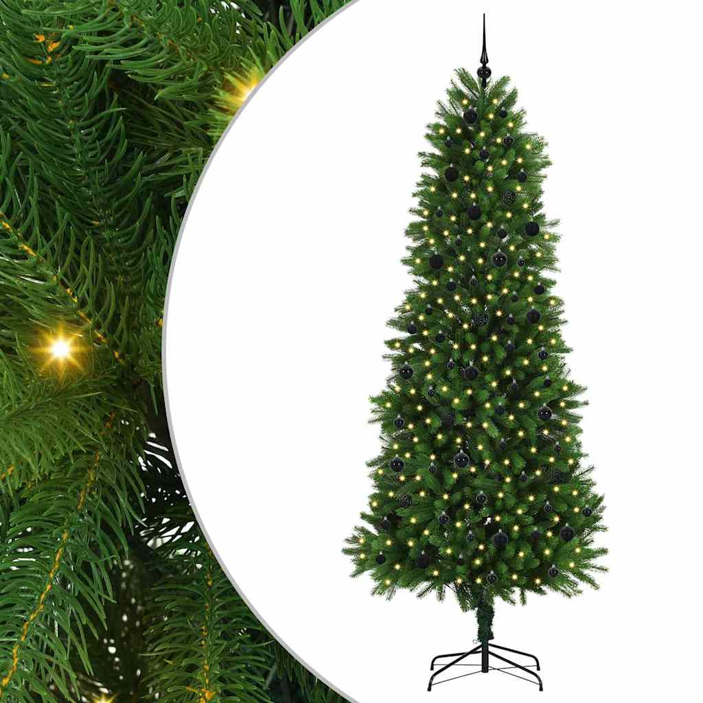 Choinka z 300 diodami LED z podstawą Zielony 240 cm PE