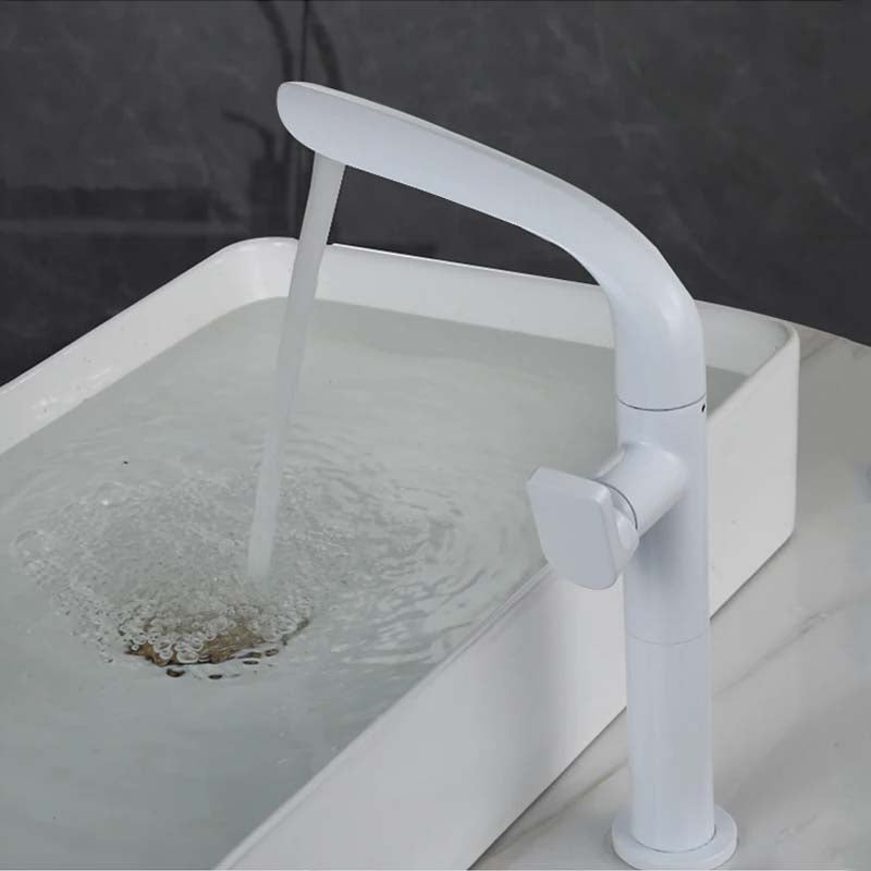 Rubinetto Lavabo Bagno In Ottone Bianco - Cartuccia Ceramica, Facile Installazione, Con Tubi 40cm - Foto 7