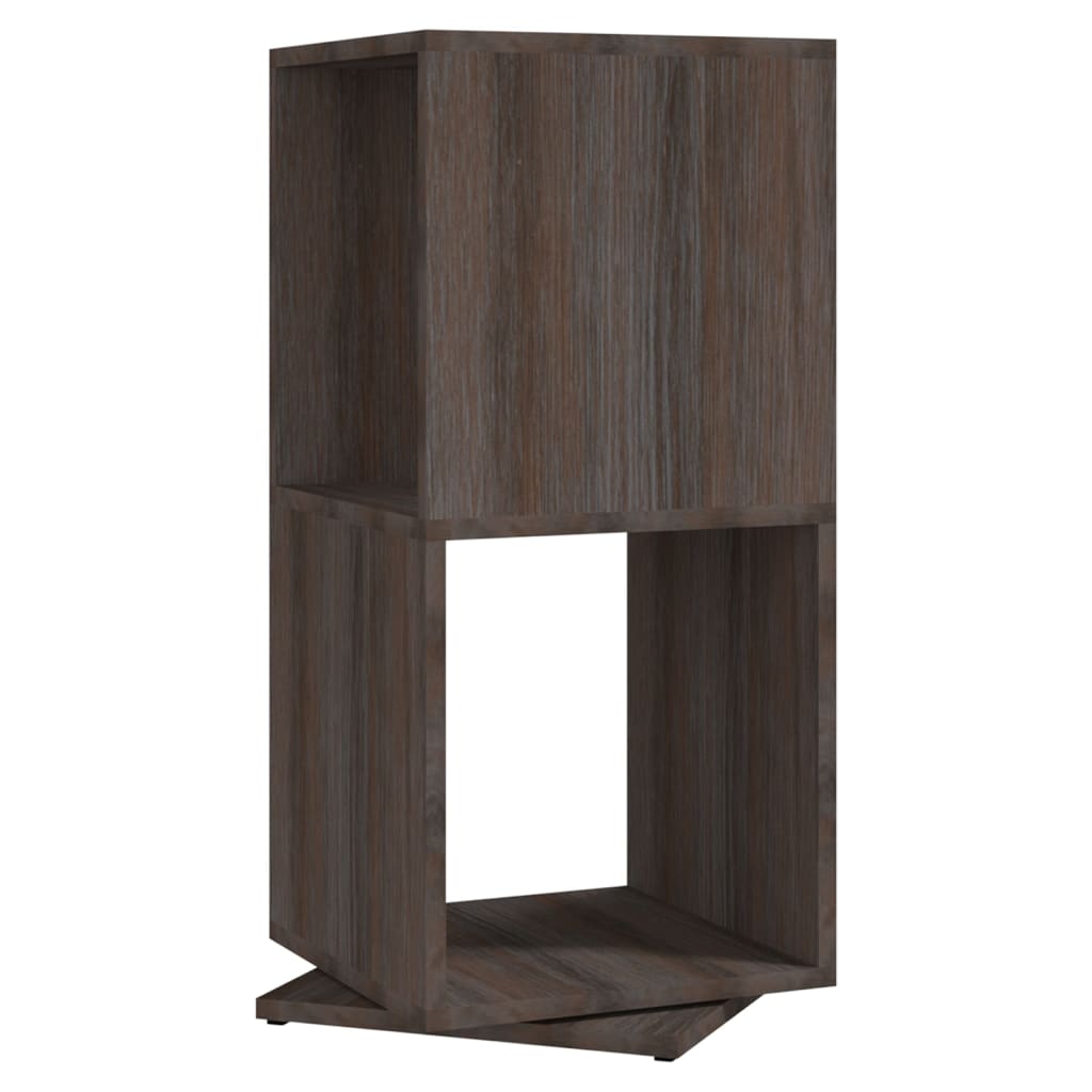 Armoire rotative gris chêne 34,5 x 34,5 x 75,5 cm en panneau de bois - 2