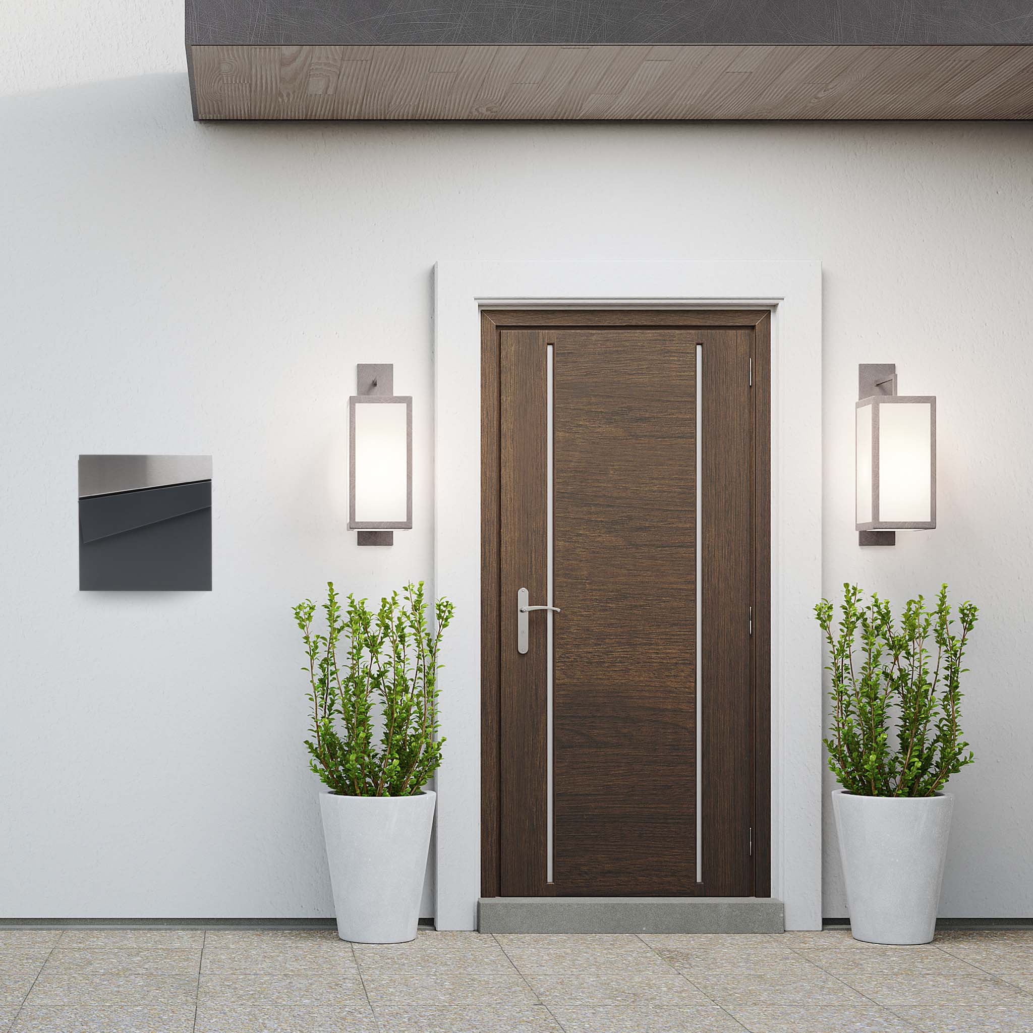 Buzón De Pared Relaxdays: Acero Inoxidable Negro Con Cerradura Y Compartimento Para Periódicos