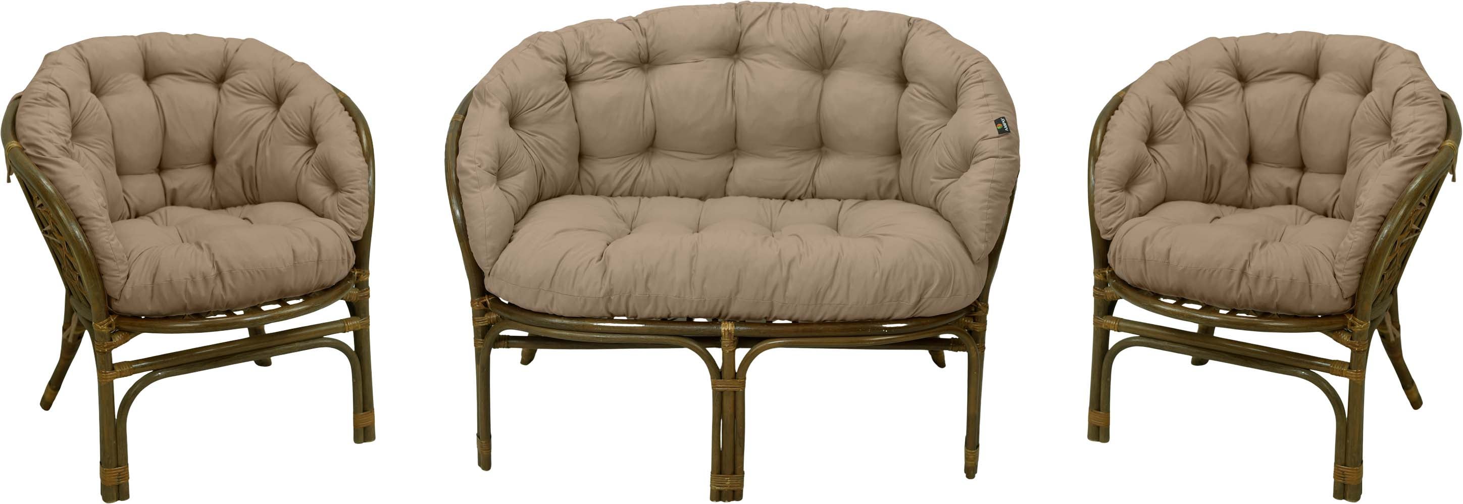 Poduszka na meble rattanowe wiklinowe AMPO zestaw beżowy 1 szt.