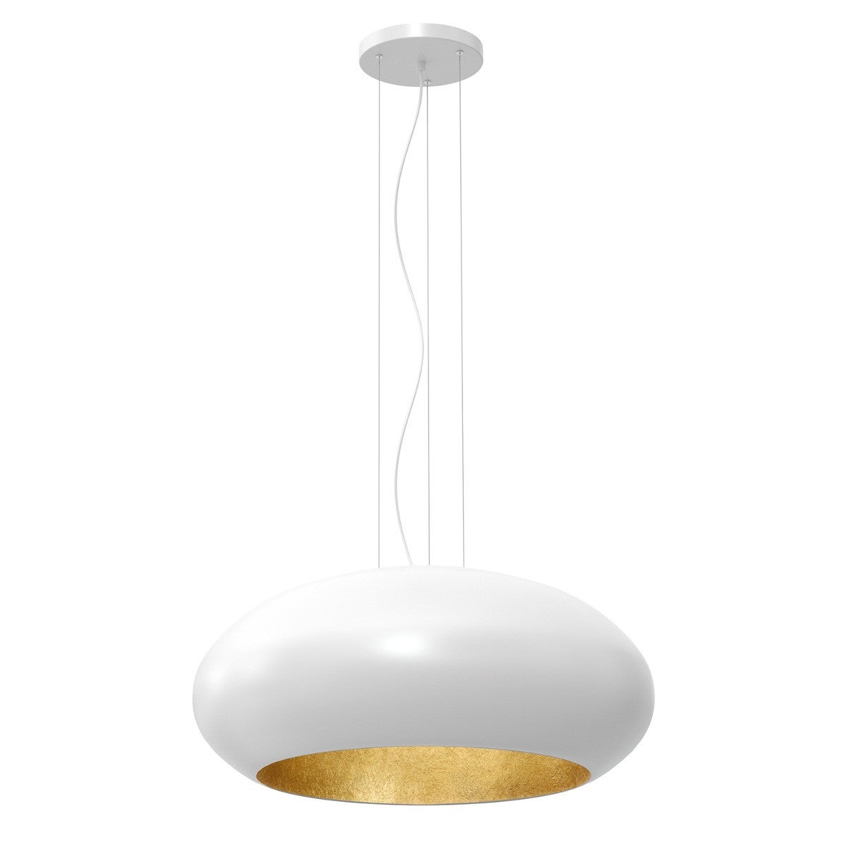 Lampa wisząca Compo biały mat-złota 1xE27x15W wym: 130 x 70 x 70 cm kompozyt Luminex