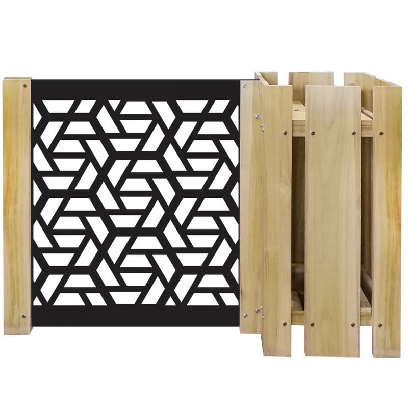 DONICA-KOMPOSYCJA DREWNIANA - Donica z modułową przegrodą - 150x100 cm - Wykonana z drewna i PCV - model ROMBO