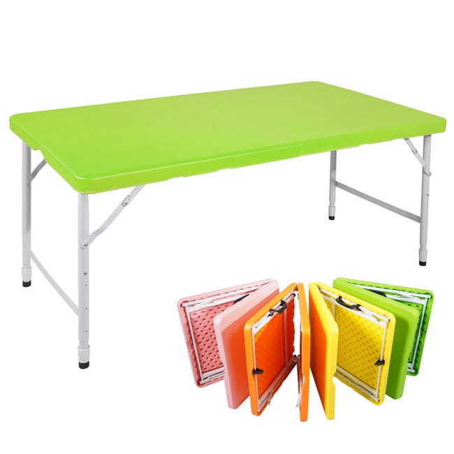 Table de jardin pliante - Acier et Plastique - Vert (125x61x74cm ...