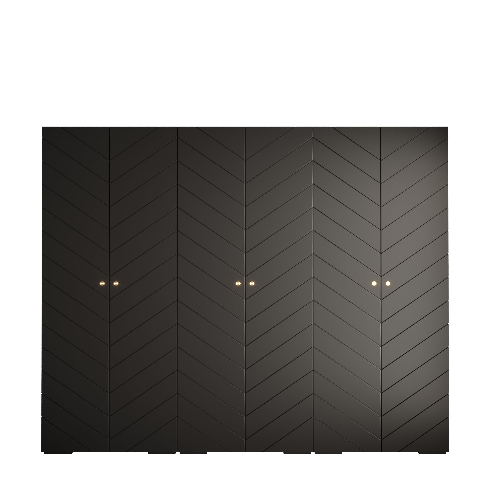Szafa uchylna otwierana wysoka MANHATTAN RYFEL 4 300 x 40 x 236,7 cm czarny + u. złoty Abiks Meble