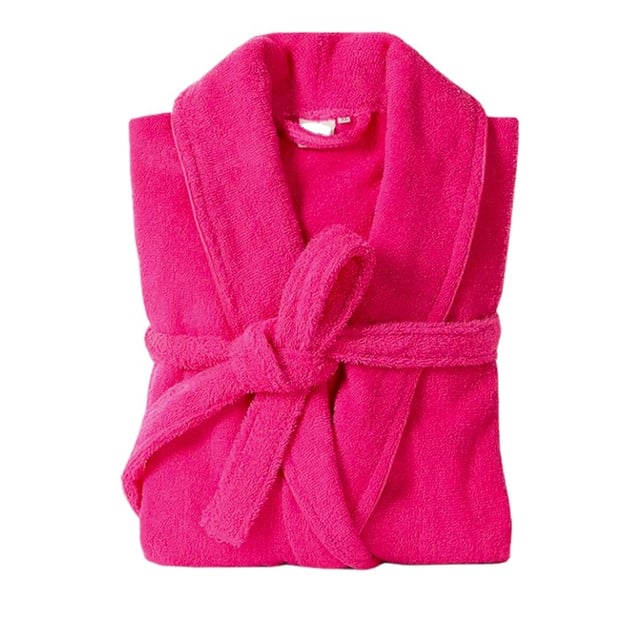 HaraDeco Peignoir de douche pour homme et femme, coton 380 g/m², tissu éponge doux au toucher pour la maison et l'hôtellerie (Fuchsia, XXL)