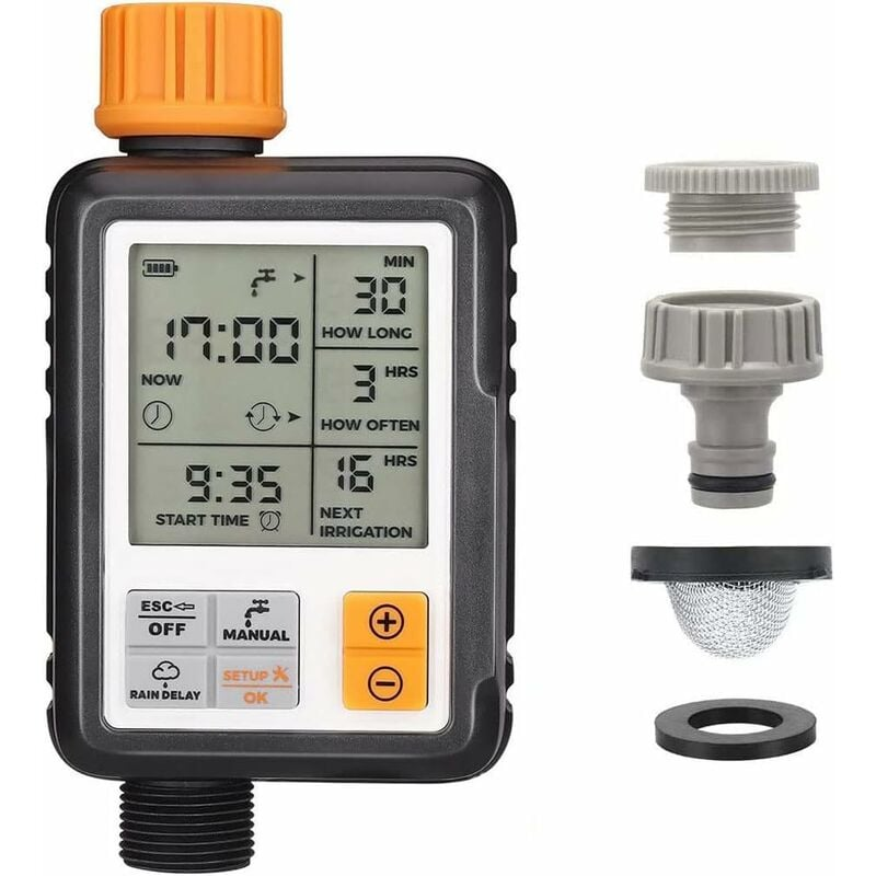Automatyczny timer nawadniania, timer nawadniania kropelkowego, do użytku na zewnątrz, wiele trybów, 3-calowy wyświetlacz LCD