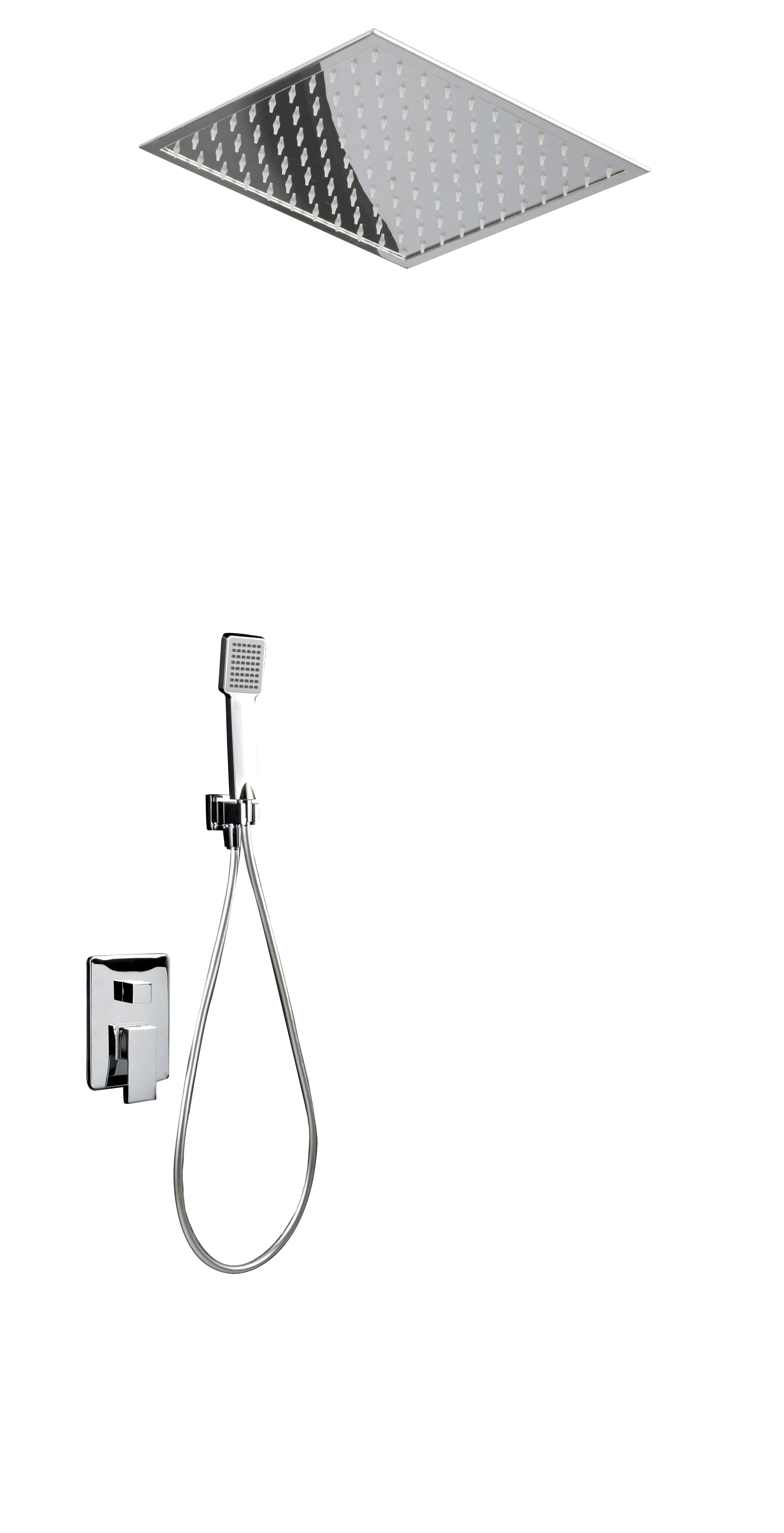 Pommeau De Douche Carré LED 40x40cm - Changement De Couleur Selon Température | Douchette Plafond Ultra Plate - 3