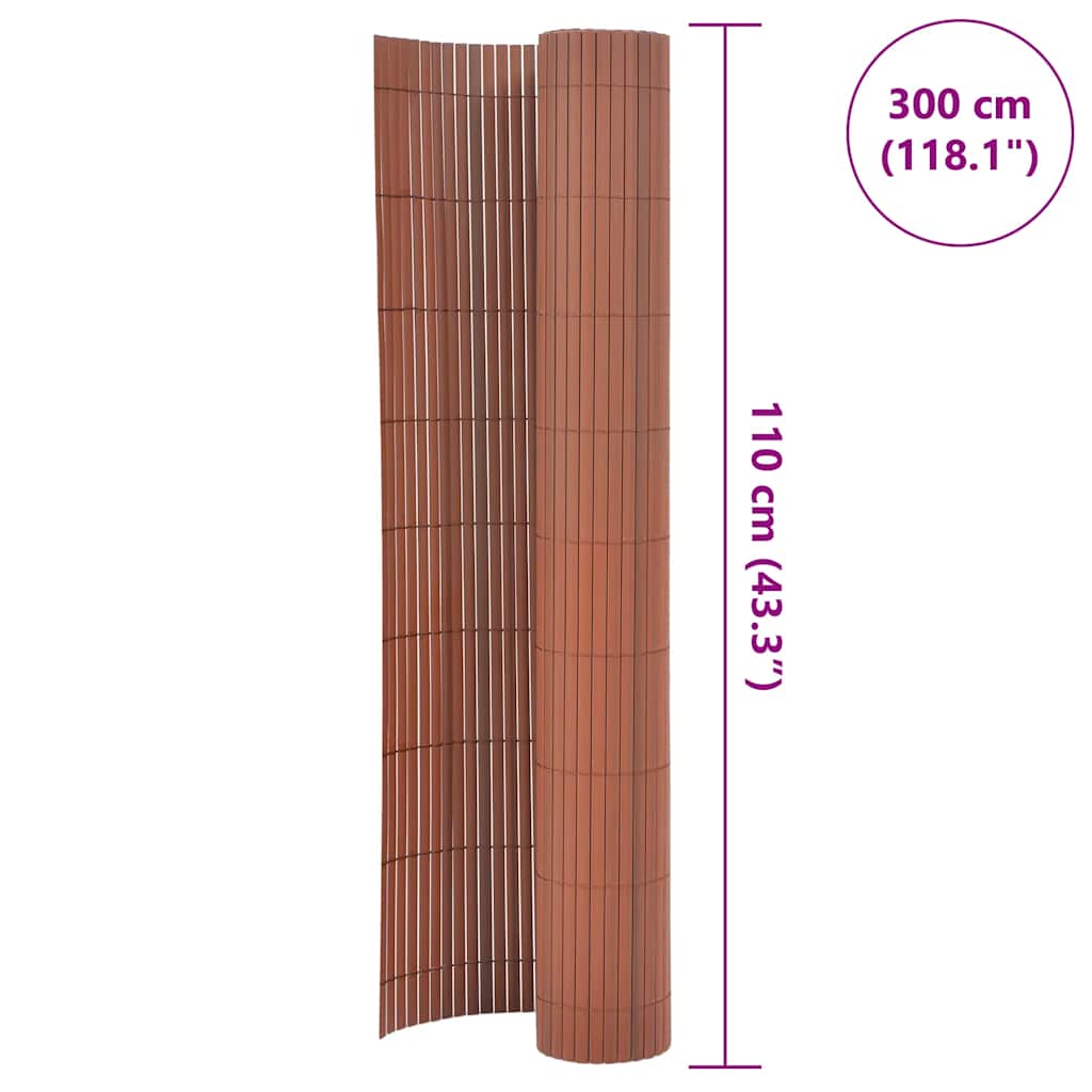 Clôture de jardin double face 110x300 cm Marron - 6