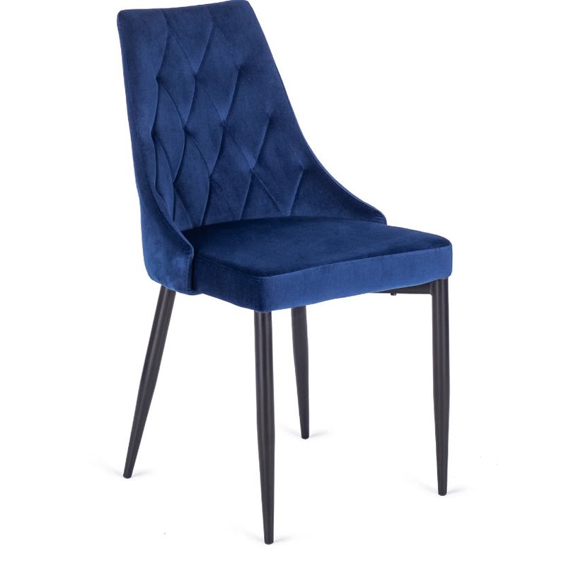 Krzesło Tapicerowane Welurowe Do Salonu Jadalni Loft Velvet Granatowe CORK
