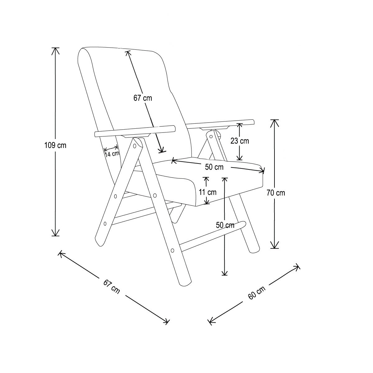 Poltrona Relax Legno Con Cuscino Quadrettoni - Made Italy Bordeaux - Foto 8