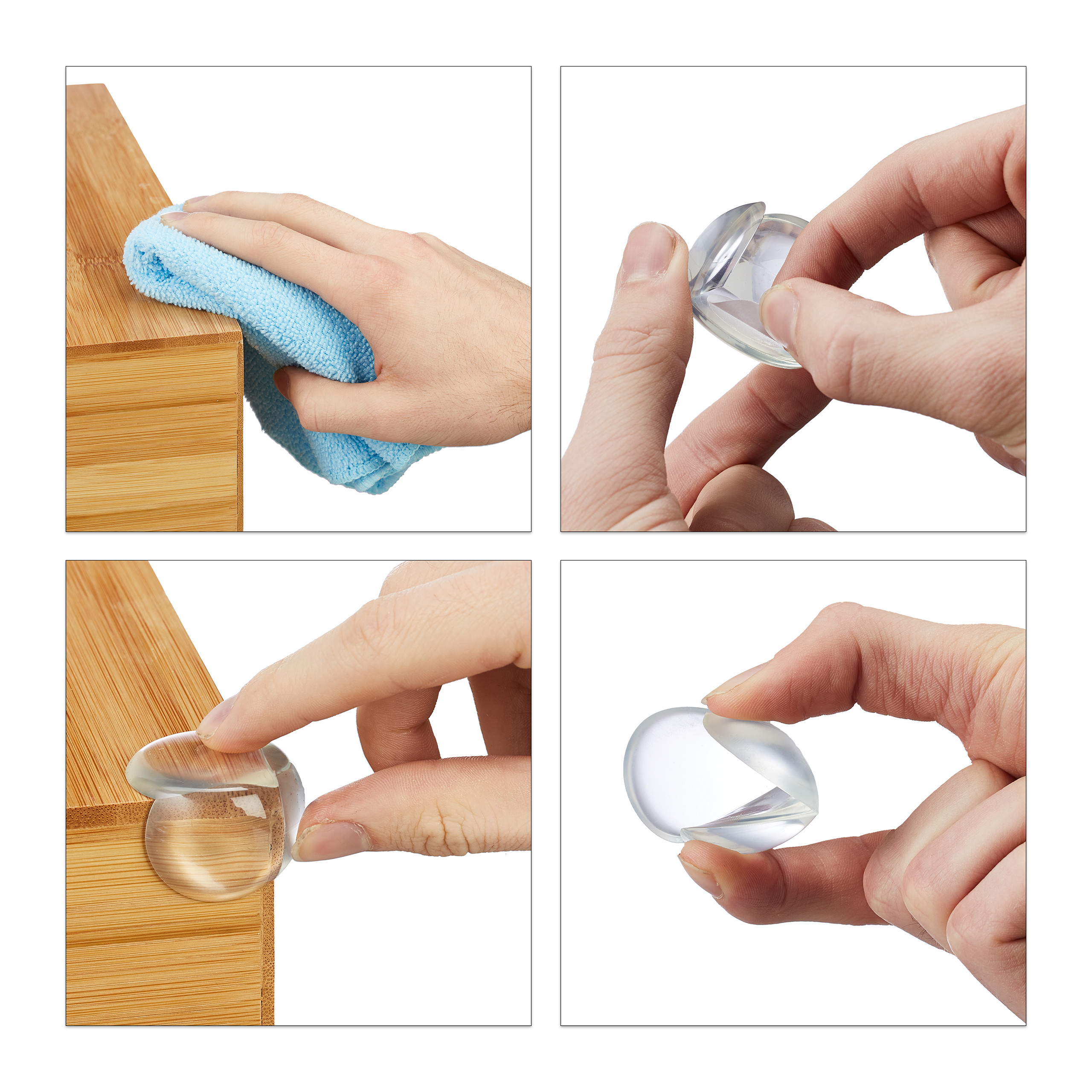 48x Paraspigoli per Bambini, Set di Paracolpi per Angoli di Mobili, Tavolo, da Incollare, Trasparente - 7