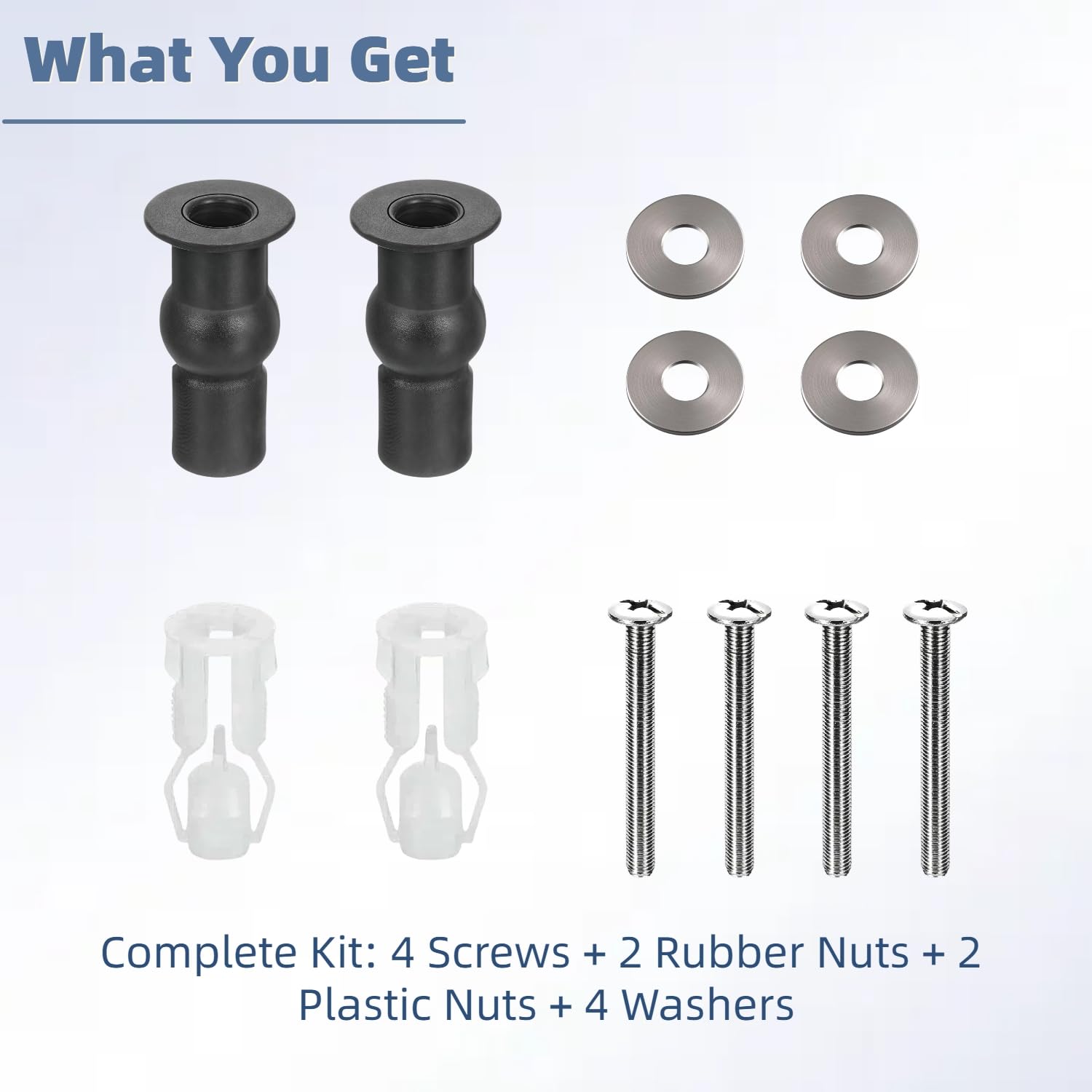4 Pcs Abattant WC Fixations Charnières, Vis D'expansion pour Couvercle de Toilette Fixation Abattant WC Vis pour Lunette Toilette Ensemble - 8